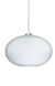 Pape 1 Light Satin Nickel Pendant Ceiling Light in Opal Ribbed Glass, Incandescent
