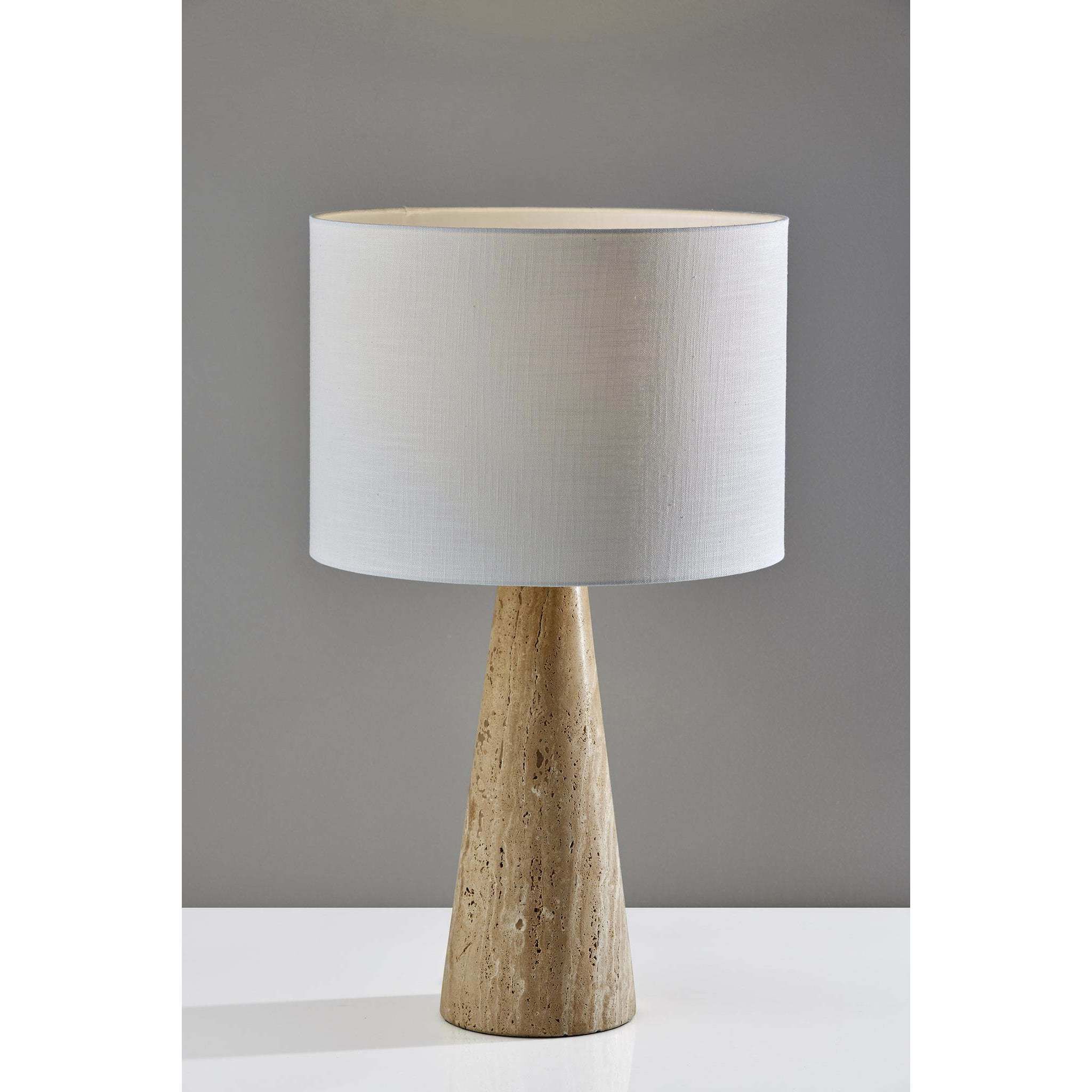 Travis 25.5 inch 150.00 watt Travertine Stone Table Lamp Portable Light