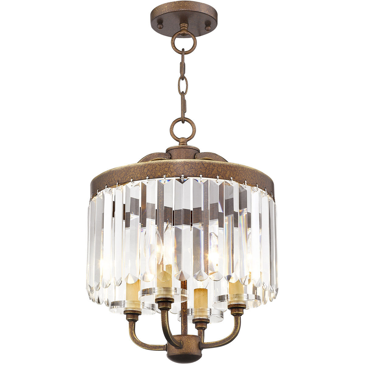 Ashton 4 Light 13 inch Hand Painted Palacial Bronze Convertible Mini Chandelier/Ceiling Mount Ceiling Light