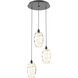 Ellisse 3 Light Matte Black Chandelier Ceiling Light, Round Multi-Port
