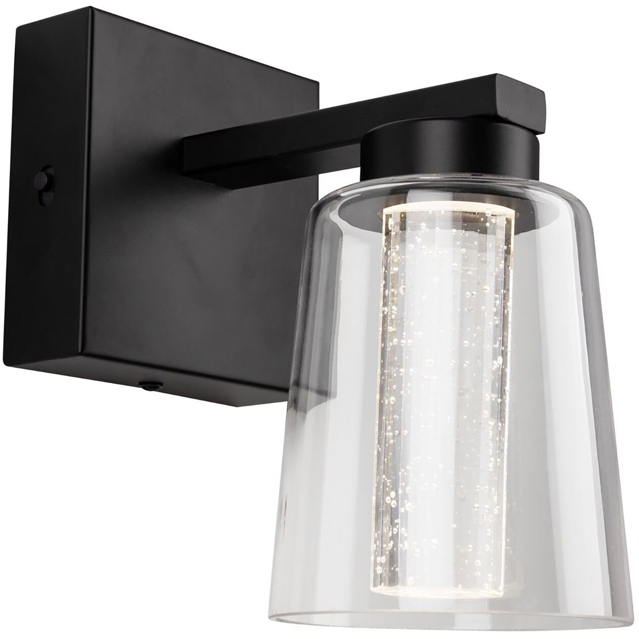 Dalton LED 4.25 inch Black Bathroom Sconce Wall Light