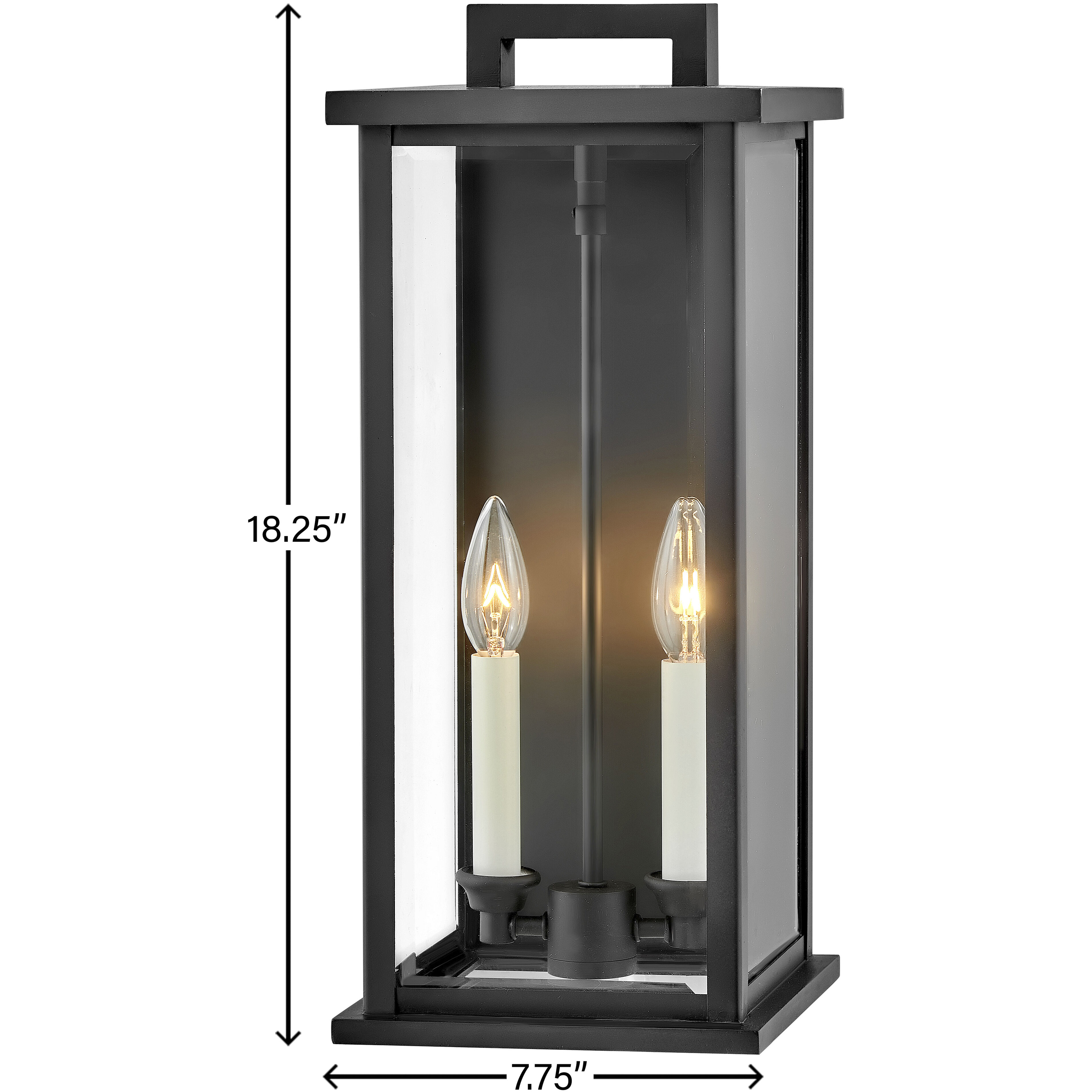Estate Series Weymouth Outdoor Wall Mount Lantern in Black