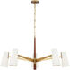 AERIN Olina LED 42 inch Hand-Rubbed Antique Brass and Mahogany Chandelier Ceiling Light