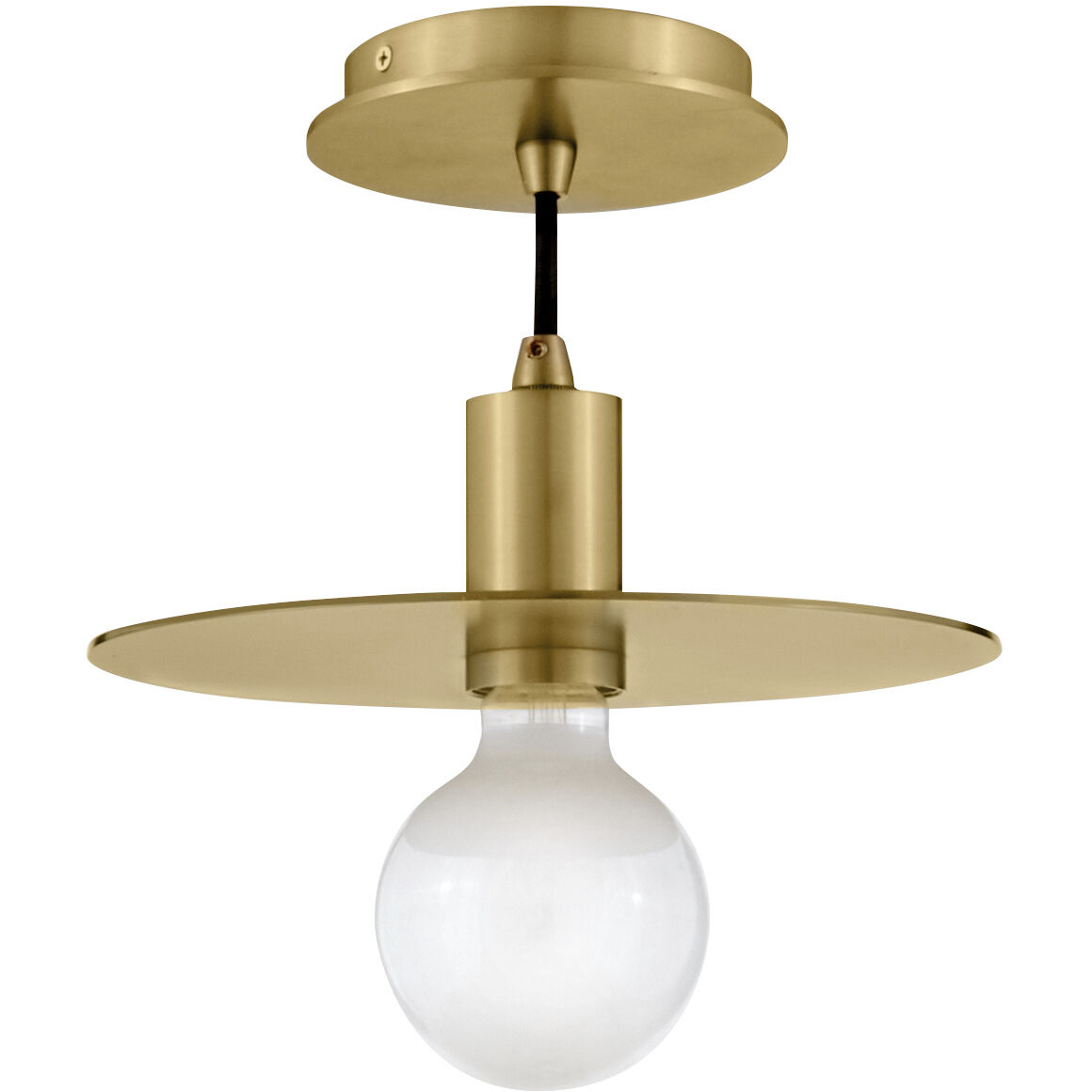 Lulu LED 10 inch Lacquered Brass Pendant Ceiling Light, Semi-Flush Mount