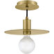 Lulu LED 10 inch Lacquered Brass Pendant Ceiling Light, Semi-Flush Mount