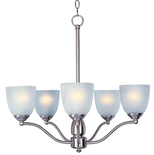 Stefan 5 Light 25 inch Satin Nickel Single-Tier Chandelier Ceiling Light