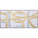 Triptych Gold and White Wall Art