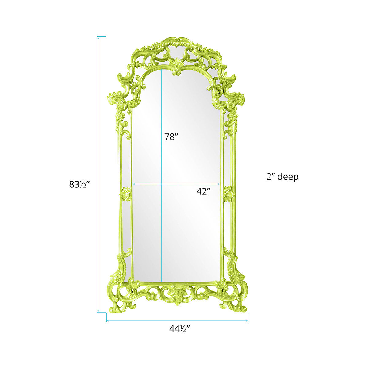 Imperial 85 X 44 inch Green Wall Mirror, Rectangle