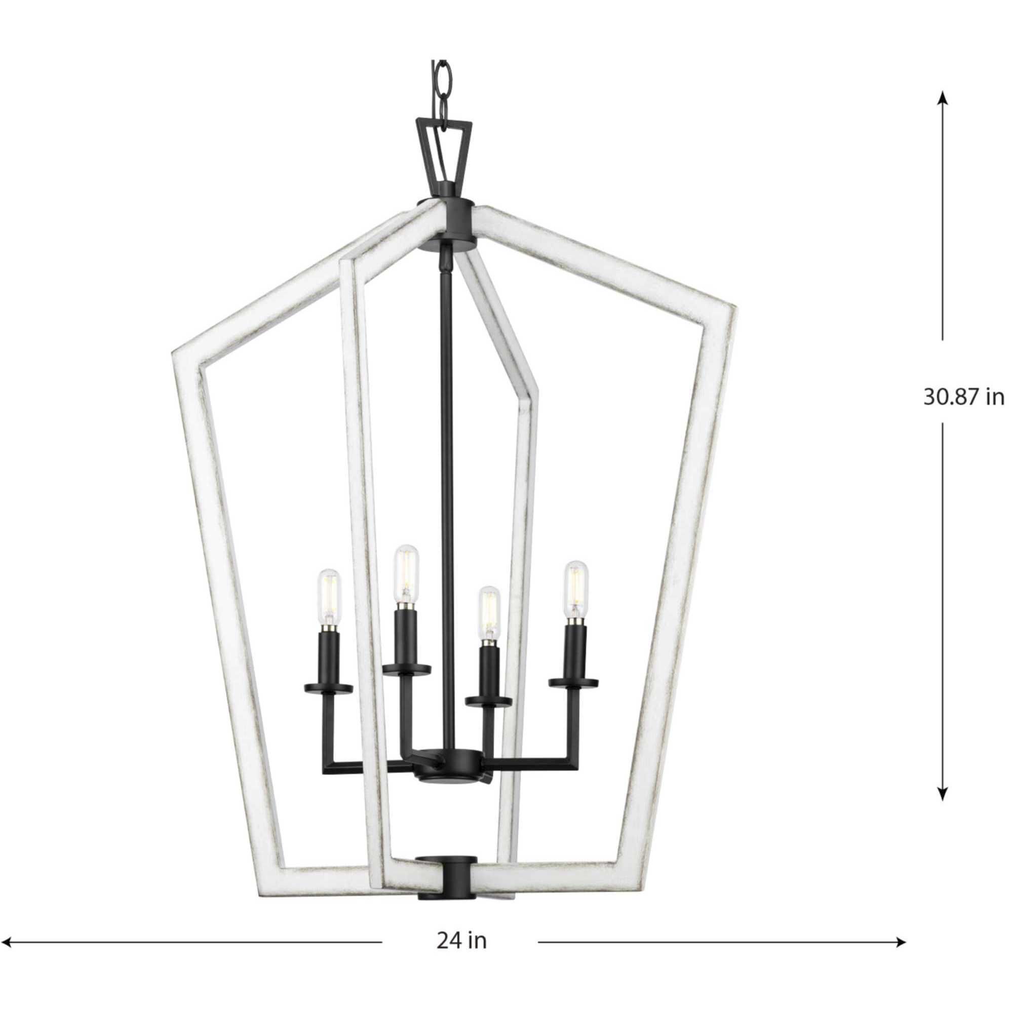 Galloway 4 Light 24 inch Matte Black Foyer Light Ceiling Light
