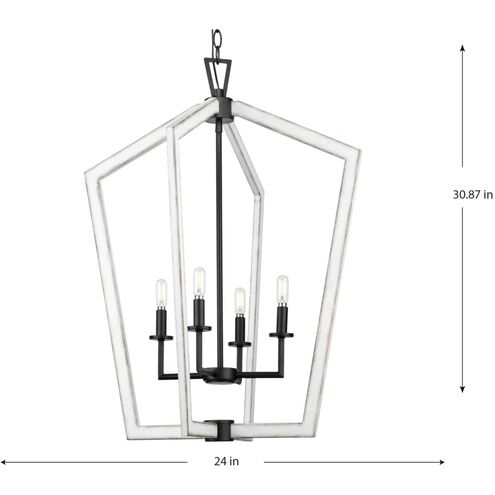 Galloway 4 Light 24 inch Matte Black Foyer Light Ceiling Light