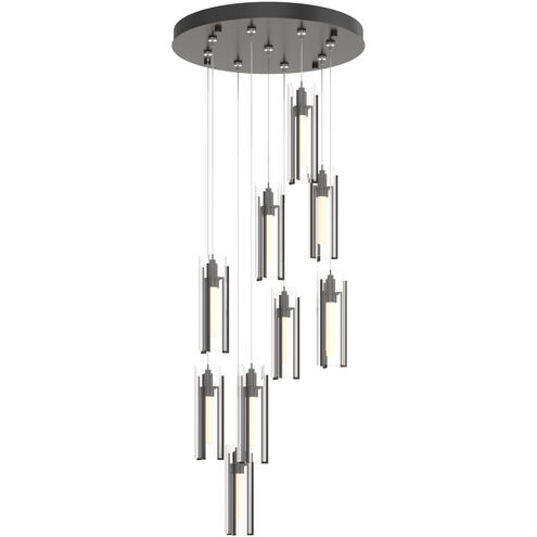 Exos Glass 9 Light 20.5 inch Oil Rubbed Bronze Pendant Ceiling Light in Clear, Round