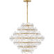Rene LED 28.5 inch Distressed Brass Chandelier Ceiling Light