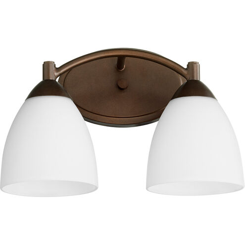 Barkley 2 Light 14 inch Oiled Bronze Vanity Light Wall Light in Satin Opal