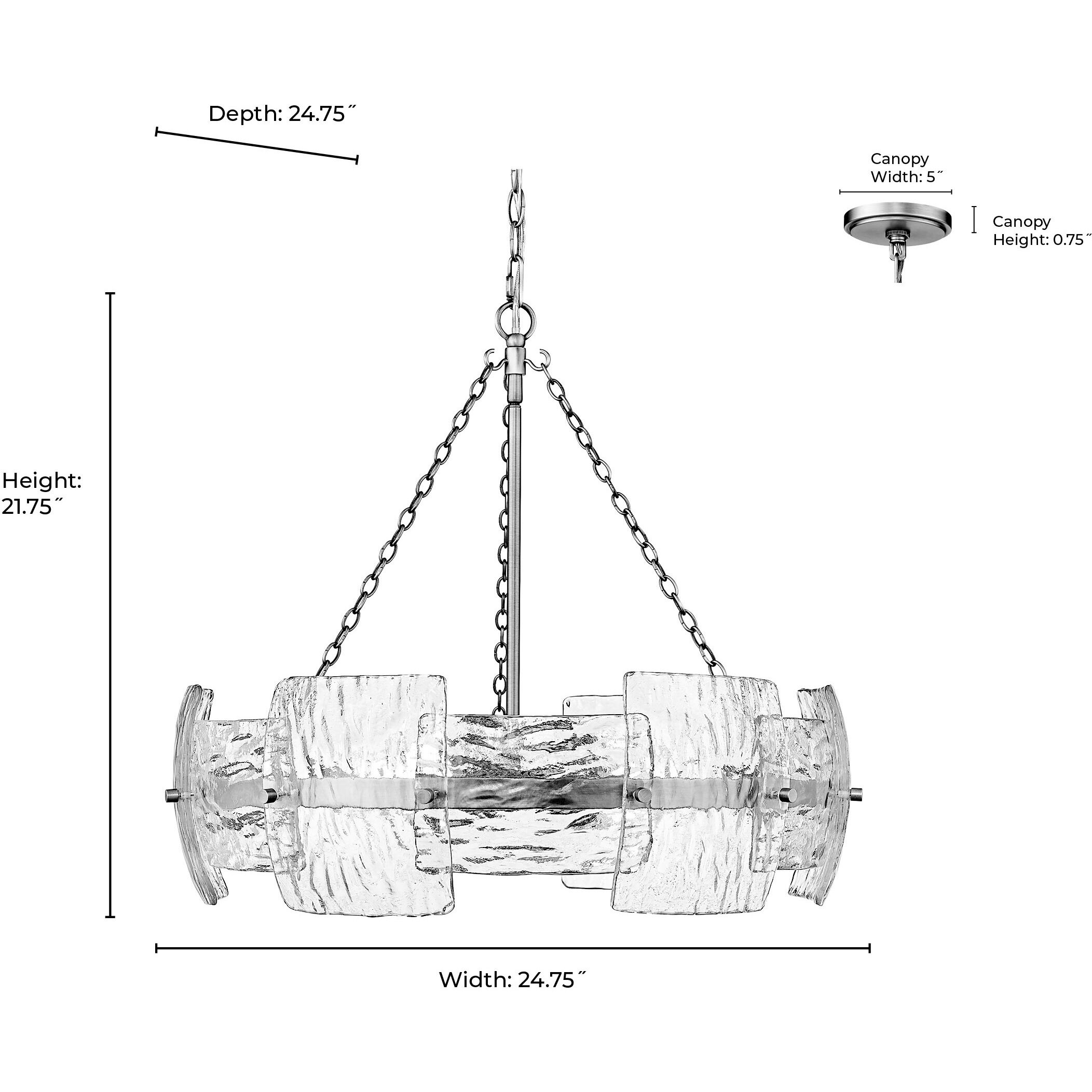 Sinclara 4 Light 24.75 inch Vintage Brass Pendant Ceiling Light