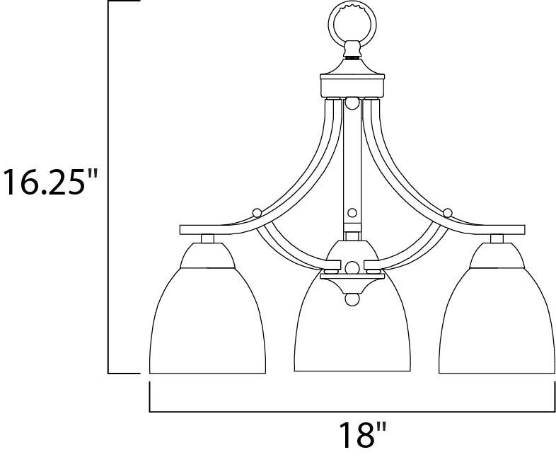 Axis 3 Light 18 inch Satin Nickel Down Light Chandelier Ceiling Light