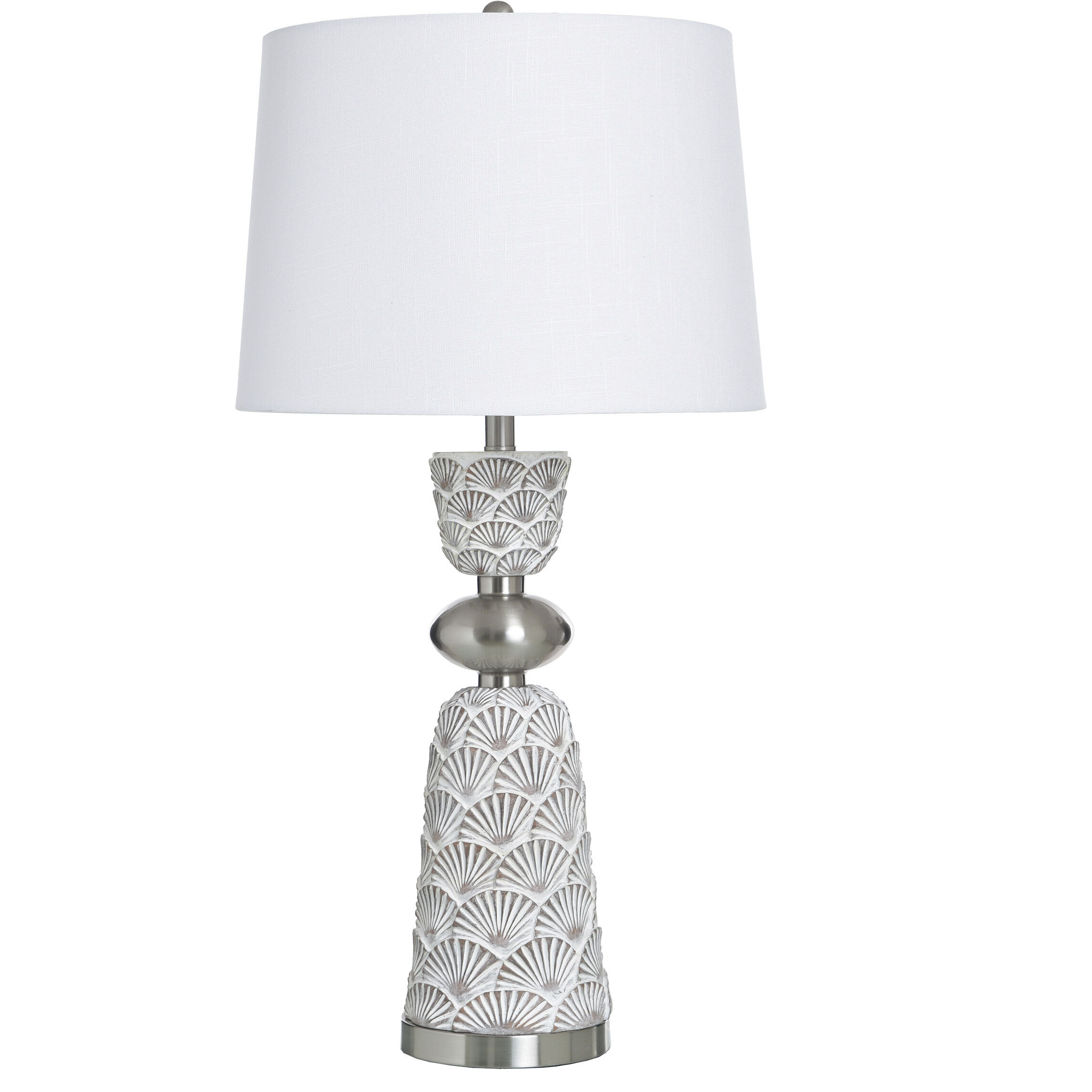 Poly and Steel 33.5 inch 100 watt Saponay and Beige Table Lamp Portable Light