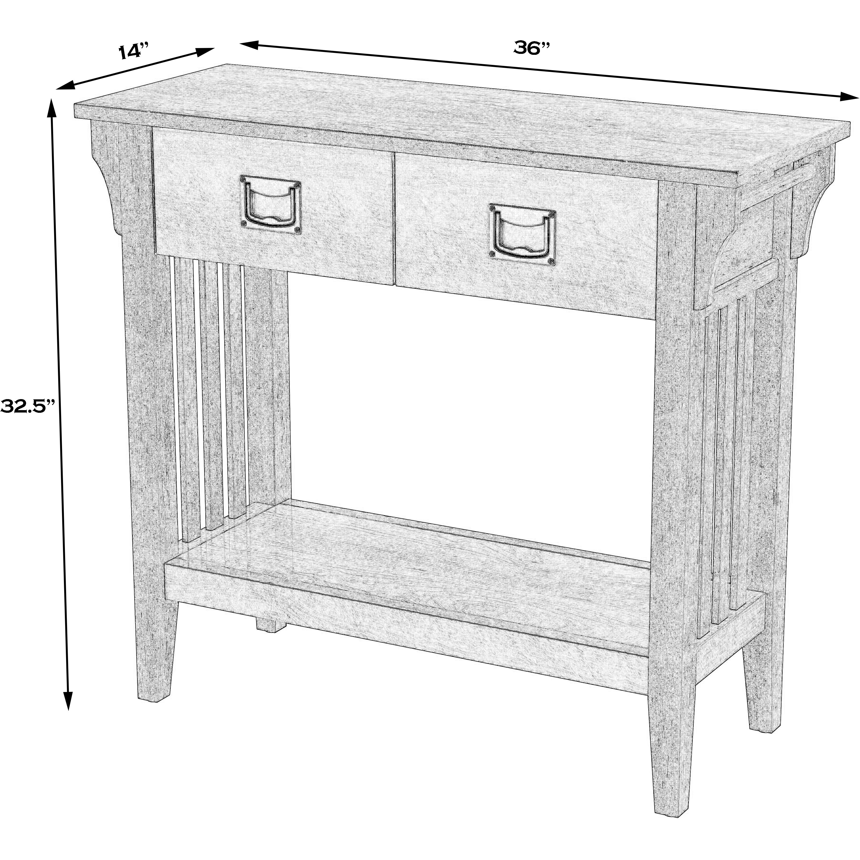 Larina Burl 2- Drawer Console Table in Medium Brown