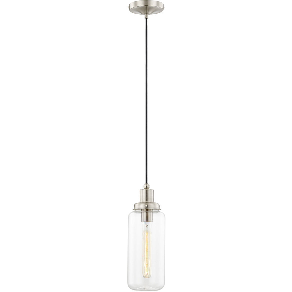 Art Glass 1 Light 5 inch Brushed Nickel Mini Pendant Ceiling Light