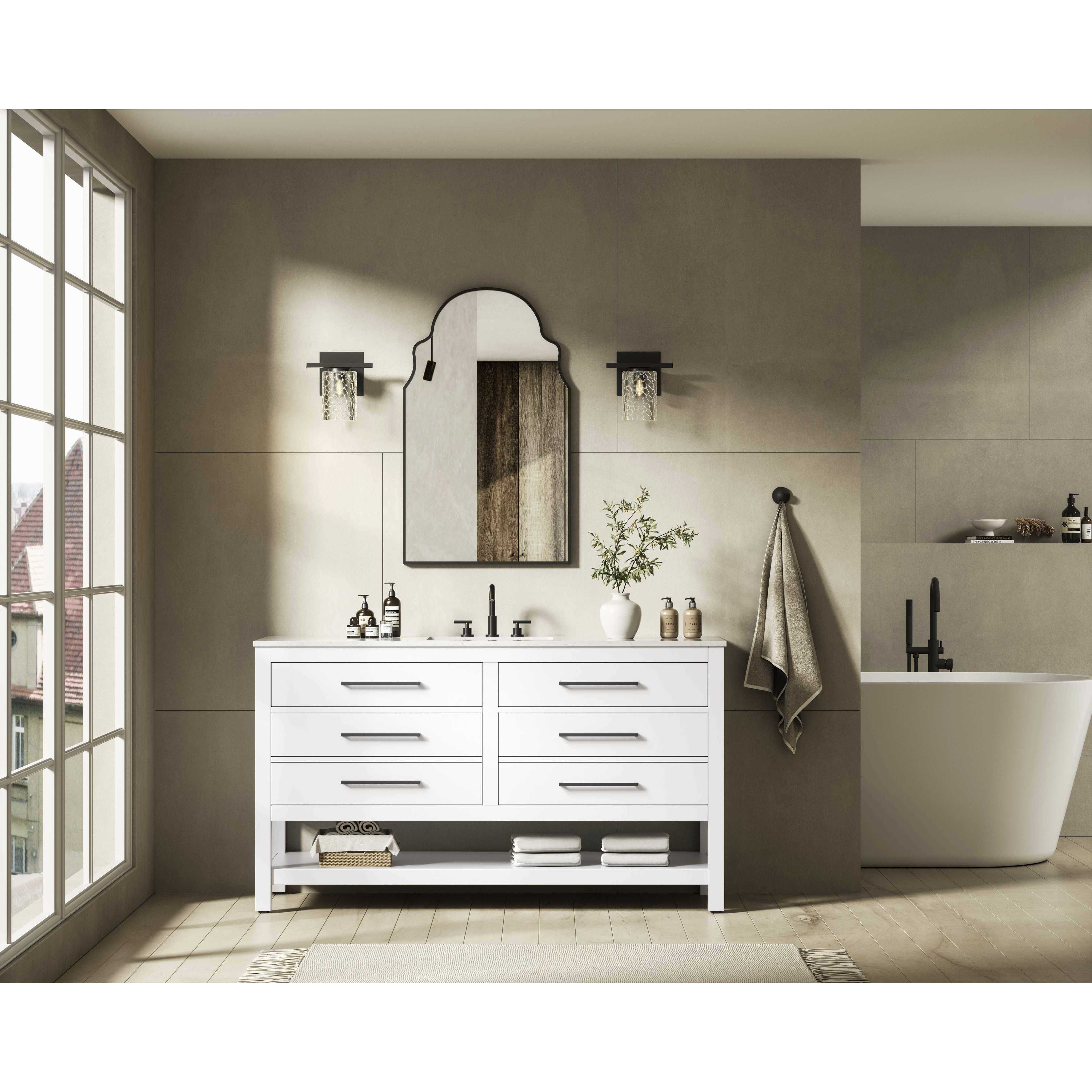 Karson 60 X 34 inch White Bathroom Vanity Cabinet