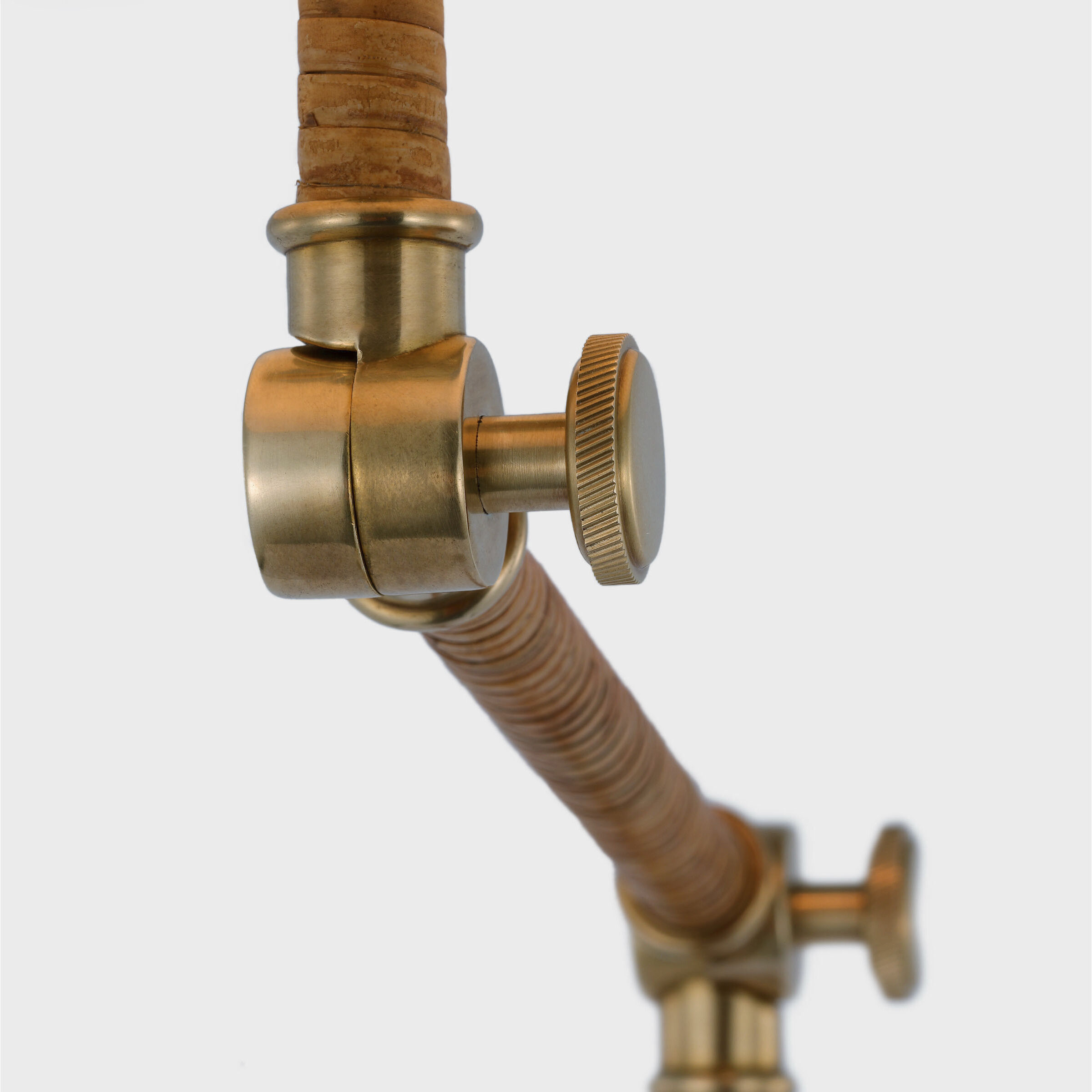 Chapman & Myers Basden 52 inch 15.00 watt Antique-Burnished Brass and Natural Rattan Bridge Arm Floor Lamp Portable Light