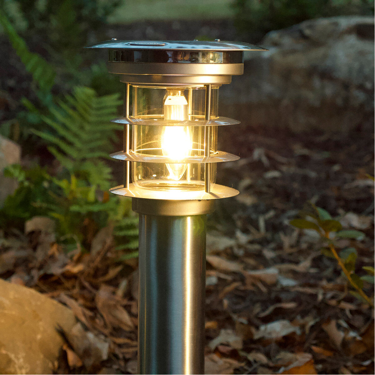 Stainless Steel Bollard 13.00 watt Silver Path Light, Solar