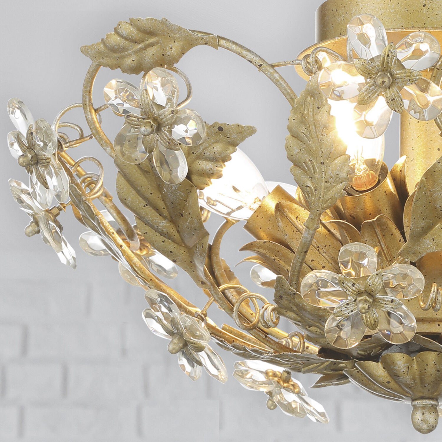Paris Market 6 Light 16 inch Gold Leaf Semi Flush Ceiling Light