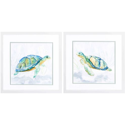 Waterside Collection Blue Framed Art