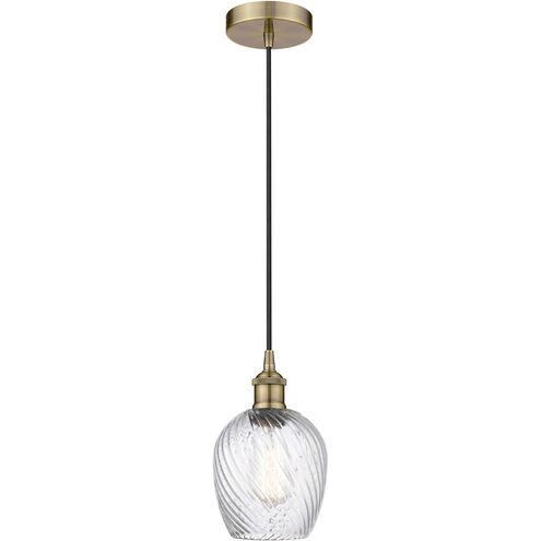 Edison Salina 1 Light 5 inch Antique Brass Mini Pendant Ceiling Light