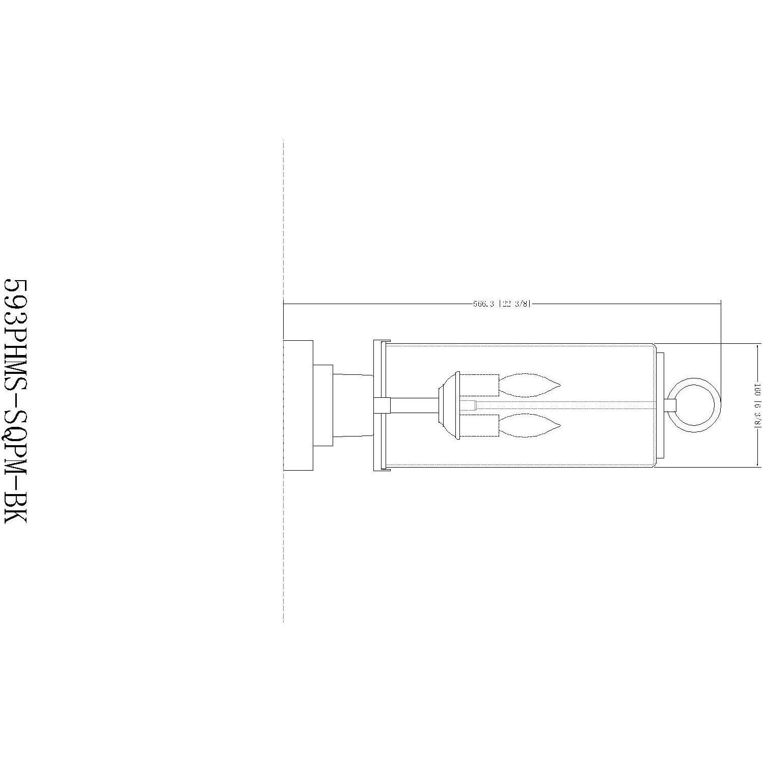Sana 2 Light 22 inch Black Outdoor Pier Mounted Fixture