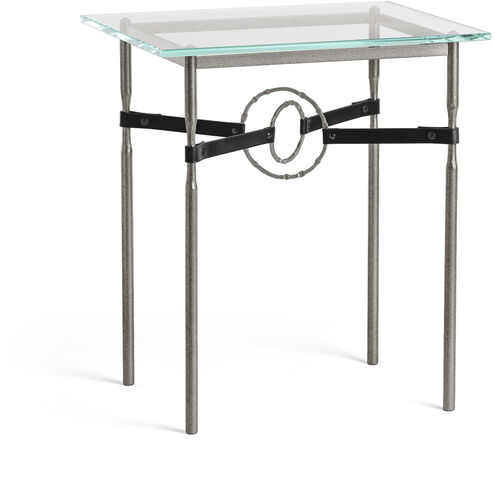 Equus 25.1 X 22 inch Natural Iron and Natural Iron Side Table in Leather Black