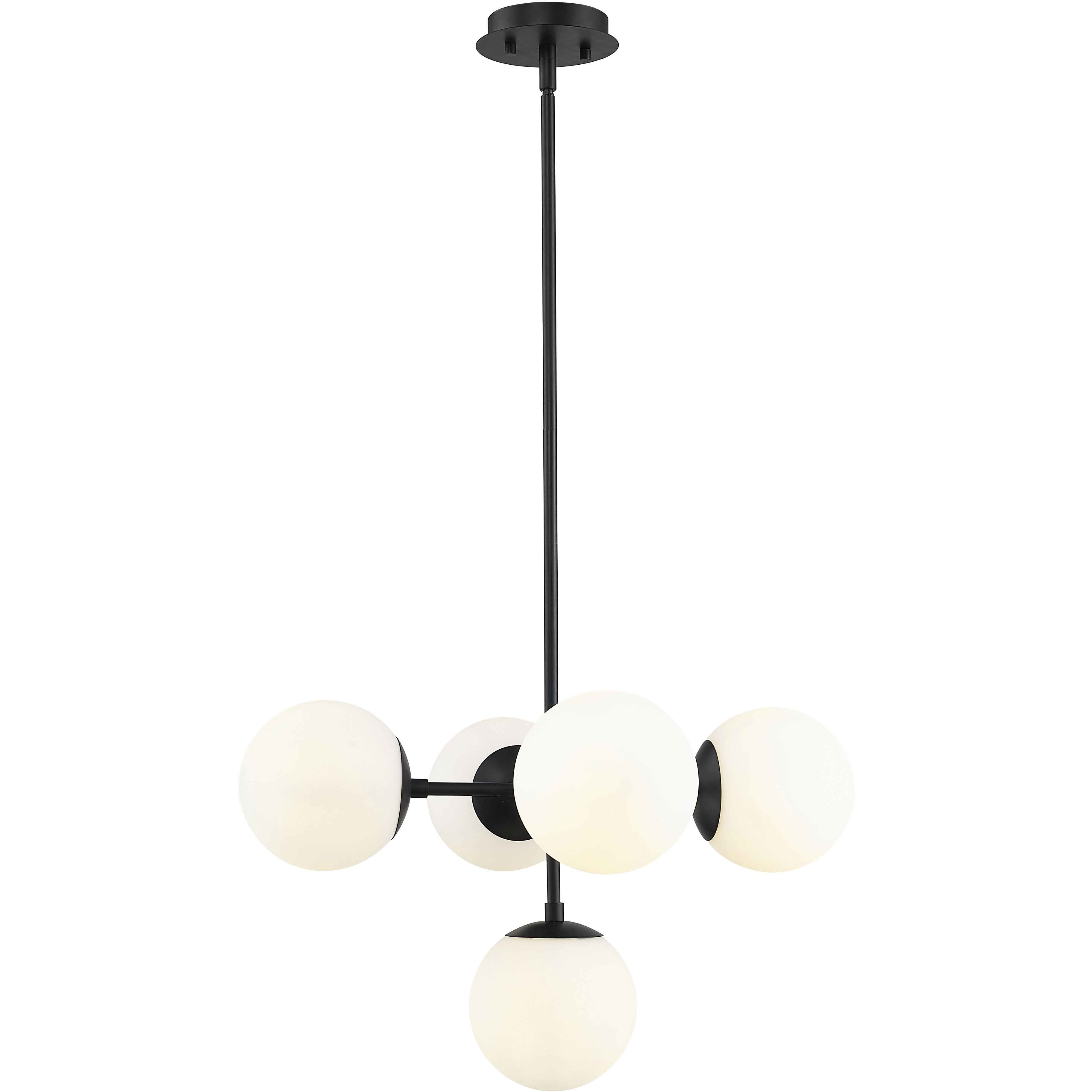 Midnetic 5 Light 22.25 inch Matte Black Pendant Ceiling Light