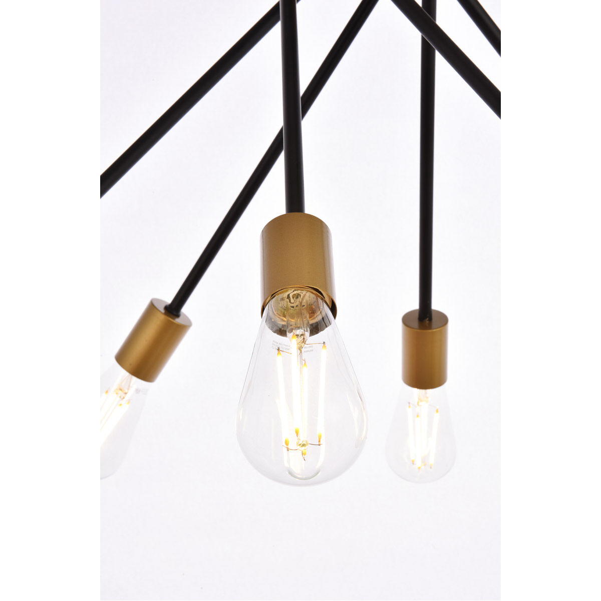 Lucca 6 Light 23 inch Black and Brass Pendant Ceiling Light