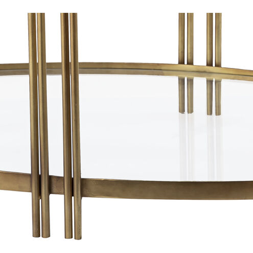 Arch 38 X 26 inch Aged Brass and Clear Coffee Table
