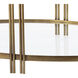 Arch 38 X 26 inch Aged Brass and Clear Coffee Table