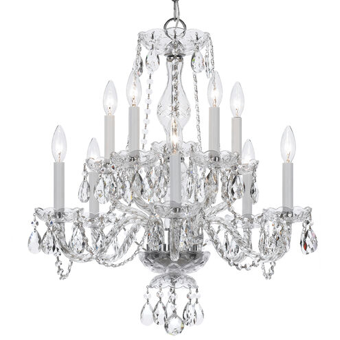 Traditional Crystal 10 Light 23 inch Polished Chrome Chandelier Ceiling Light