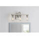 Melina 3 Light 22 inch Brushed Nickel with Clear Vanity Light Wall Light