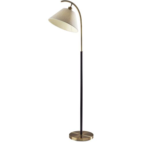 Jerome 61.5 inch 100 watt Black / Antique Brass Accent Floor Lamp Portable Light