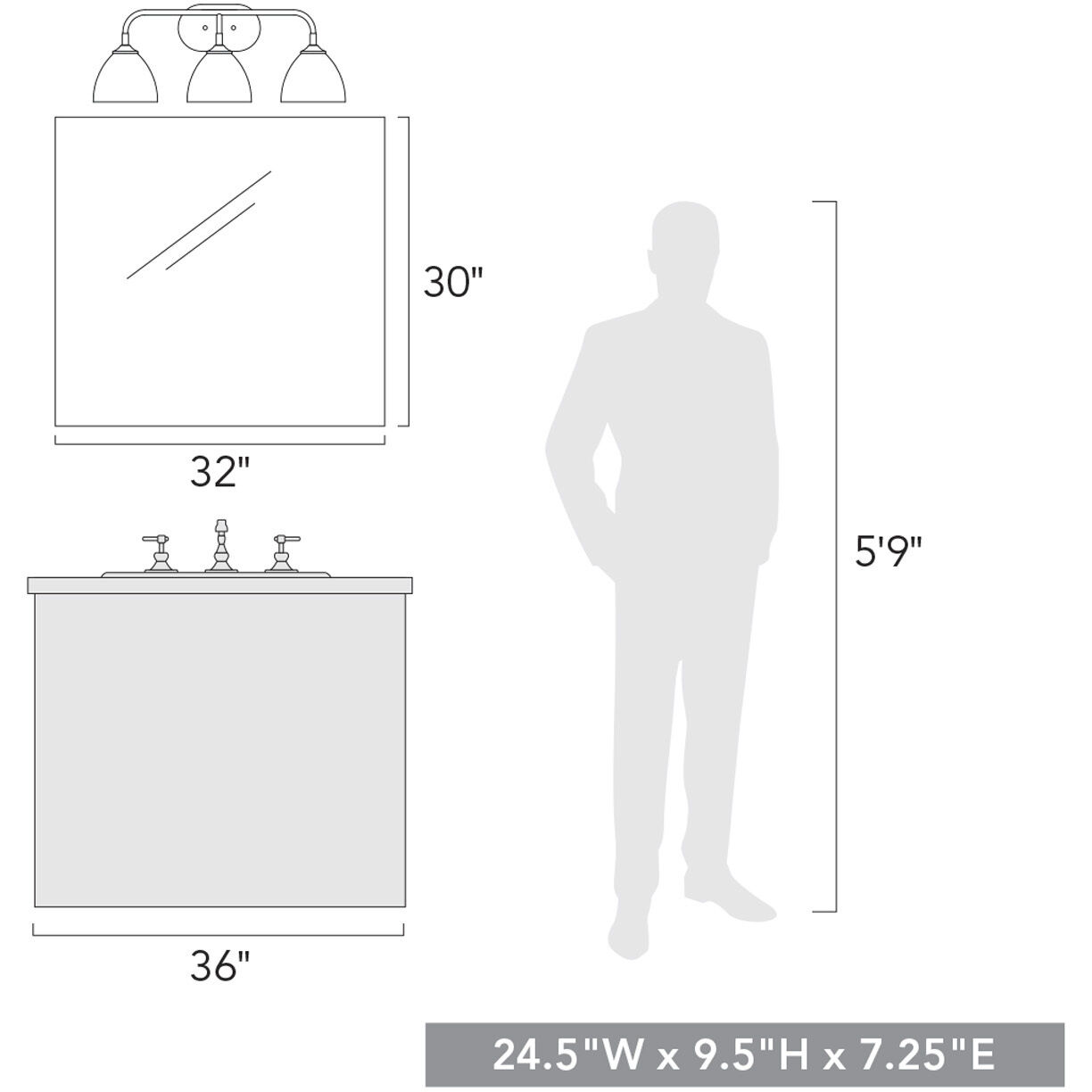 Yep Zoey Vanity Wall Light in Pewter, Matte White