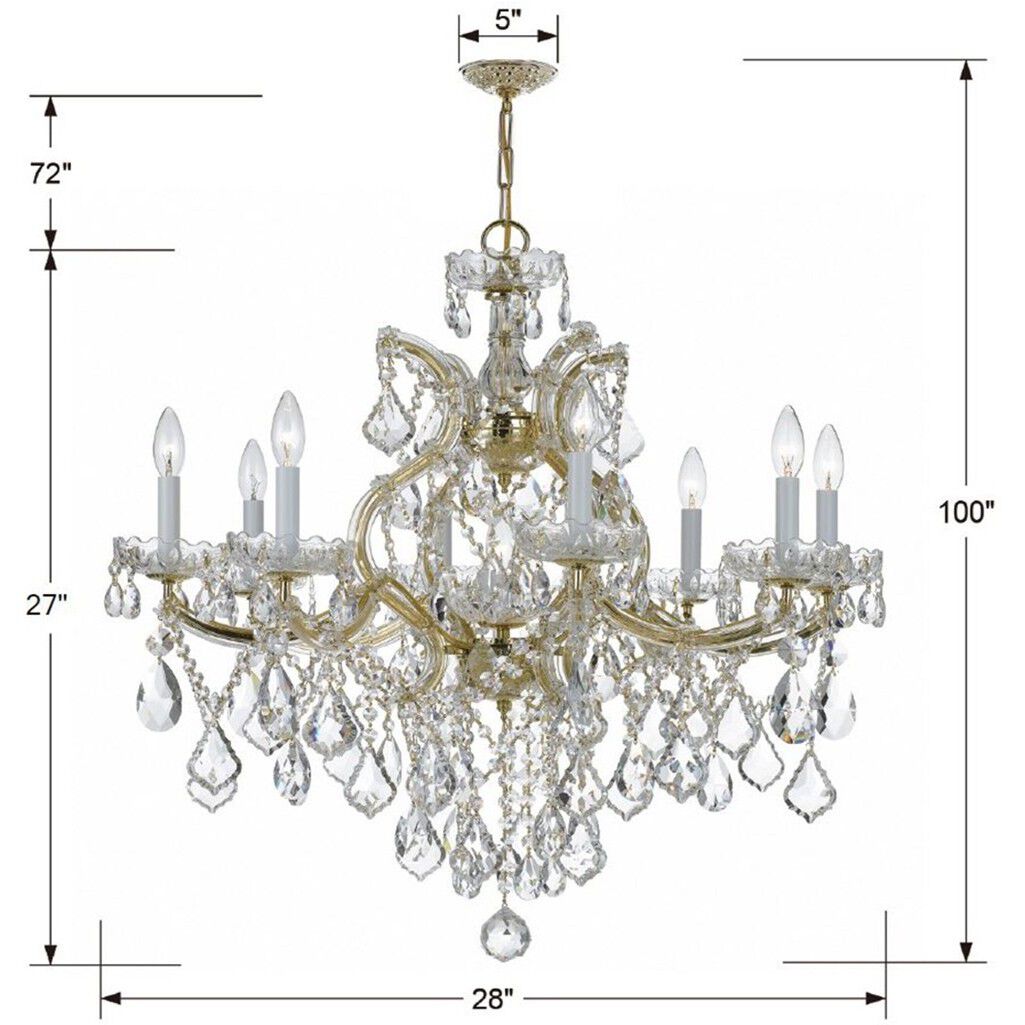 Maria Theresa 9 Light 28 inch Gold Chandelier Ceiling Light in Clear Spectra