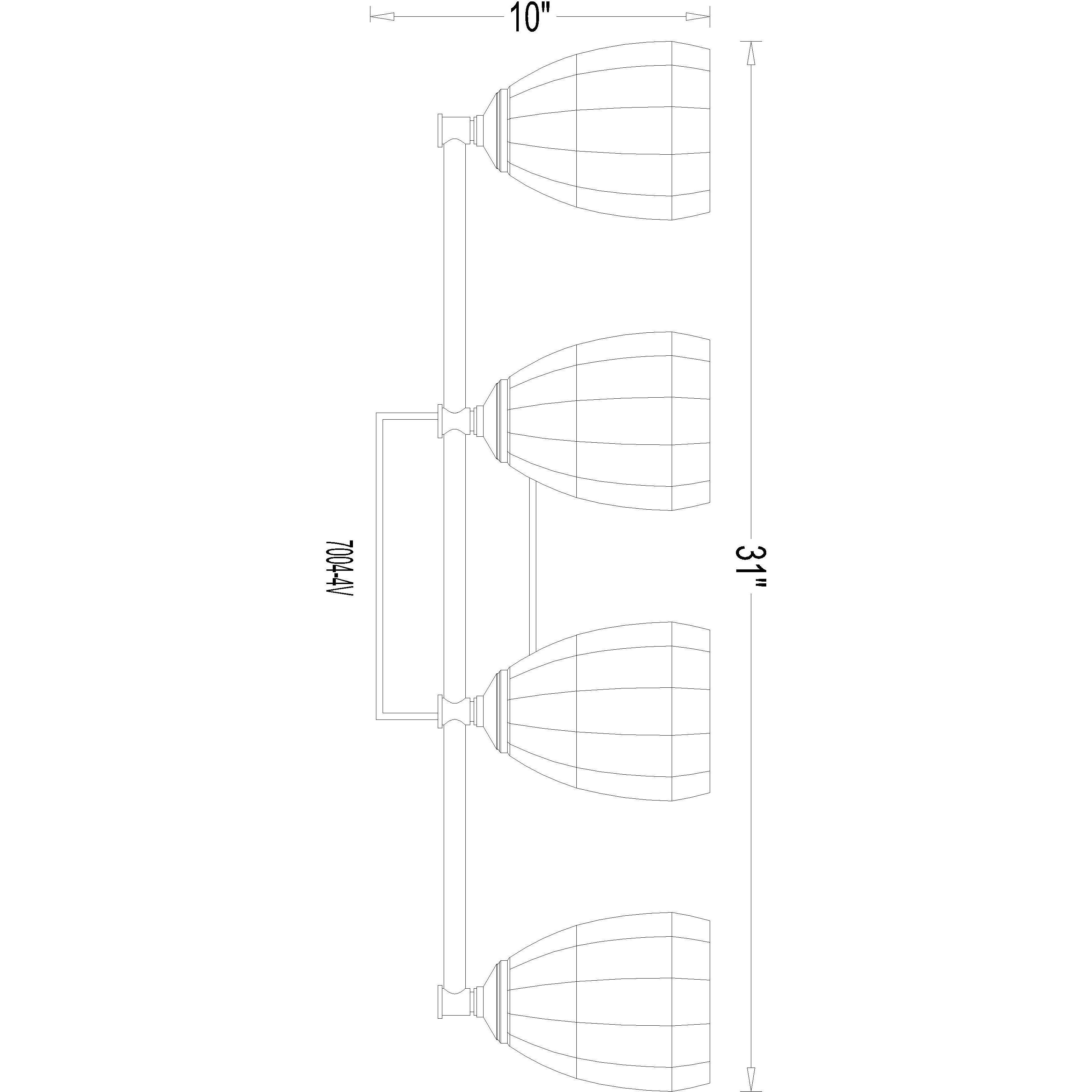 Oren 4 Light 31 inch Matte Black Bath Vanity Light Wall Light