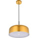 Etude 1 Light 13.8 inch Satin Gold Pendant Ceiling Light