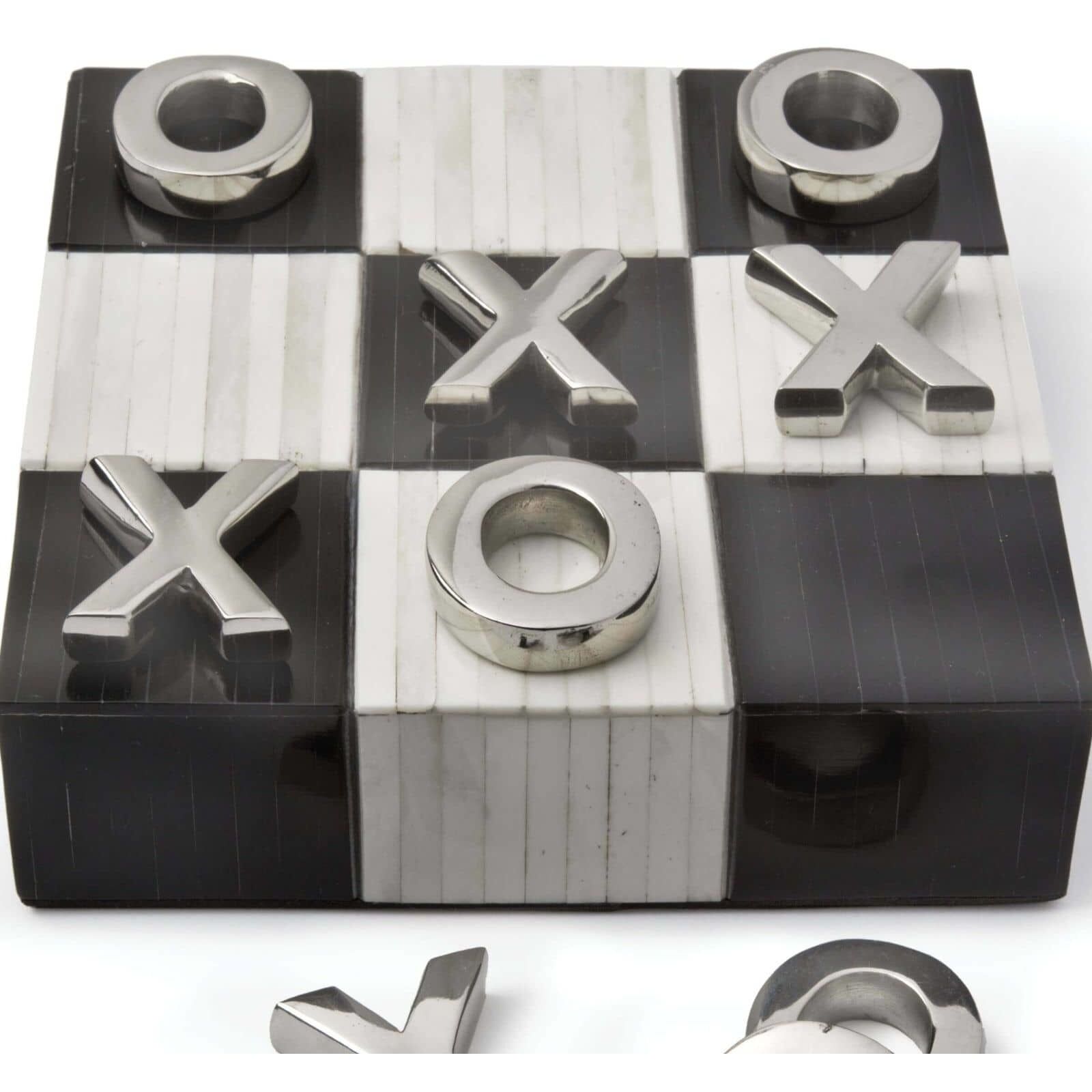 Tic Tac Toe Polished Nickel Game, Board