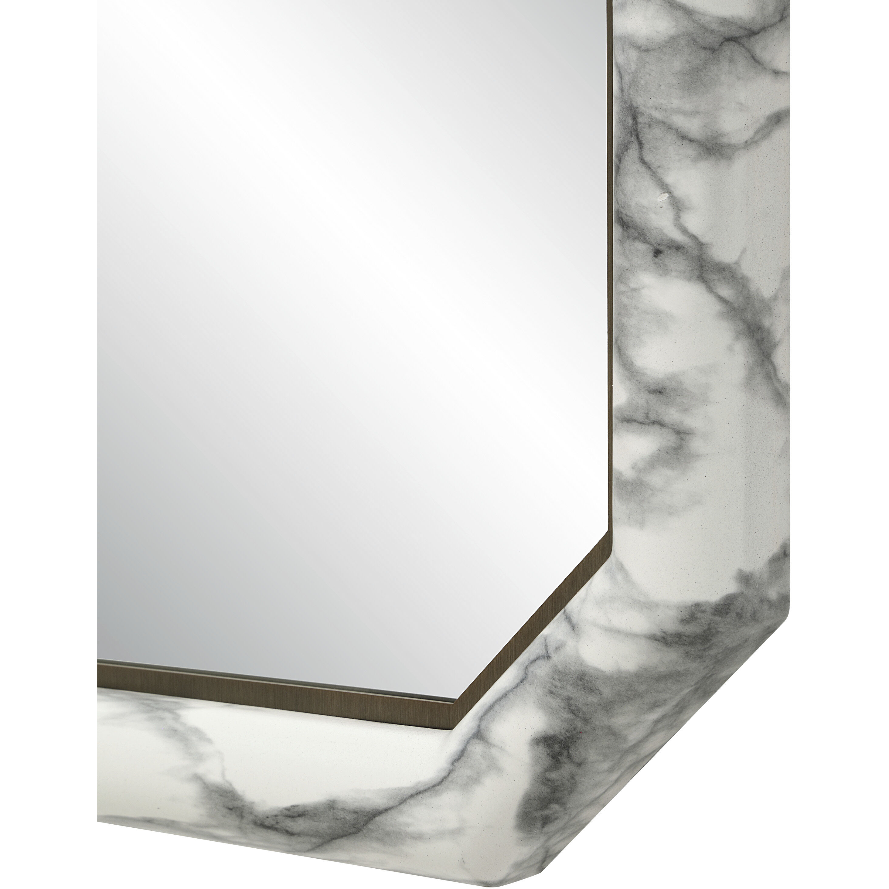 Venus 36 X 24 inch White Marble Hydro Dip Wall Mirror
