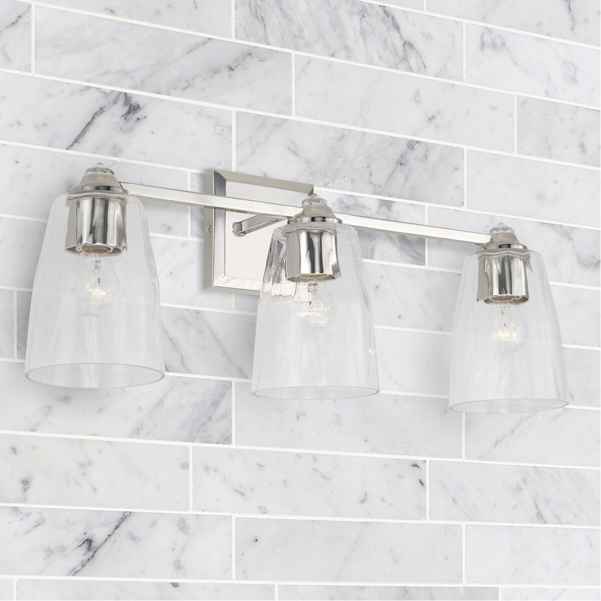 Laurent 3 Light 24 inch Polished Nickel Vanity Light Wall Light