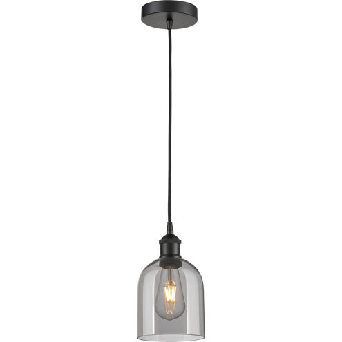Edison Bella 1 Light 5.5 inch Matte Black Cord Hung Mini Pendant Ceiling Light