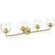 Genesis 4 Light 37 inch Brass Bath Sconce Wall Light