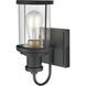Millburn 1 Light 6 inch Matte Black with Burnished Brass Vanity Light Wall Light