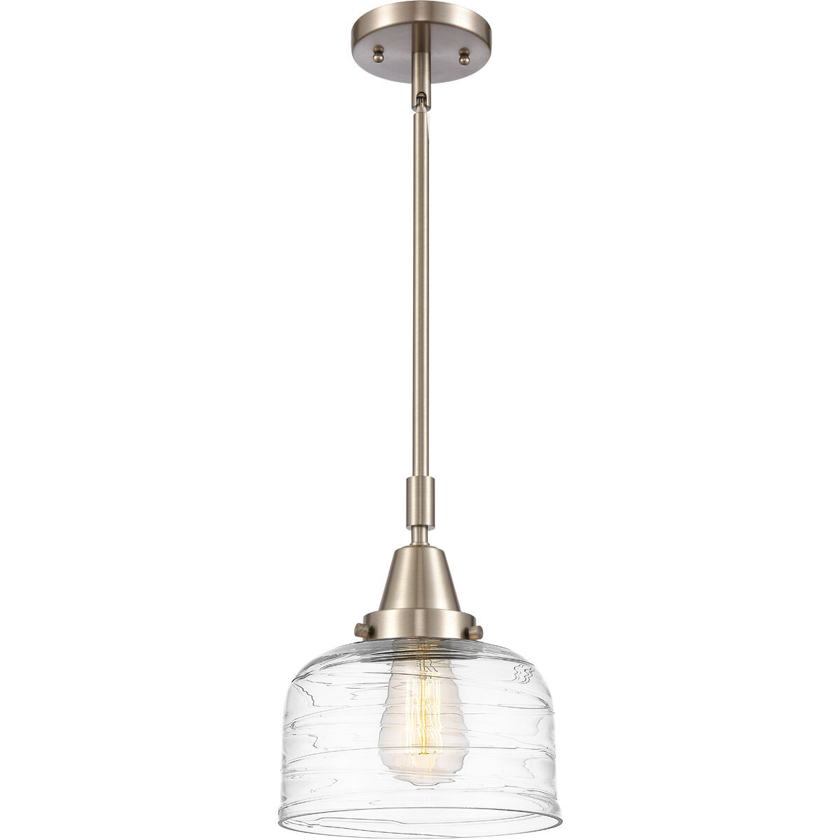 Franklin Restoration Bell LED 8 inch Brushed Satin Nickel Mini Pendant Ceiling Light