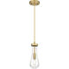 Owego 1 Light 4.75 inch Brushed Brass Pendant Ceiling Light in Clear Glass