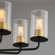 Sleek 8 Light 34 inch Antique Brass/Black Chandelier Ceiling Light